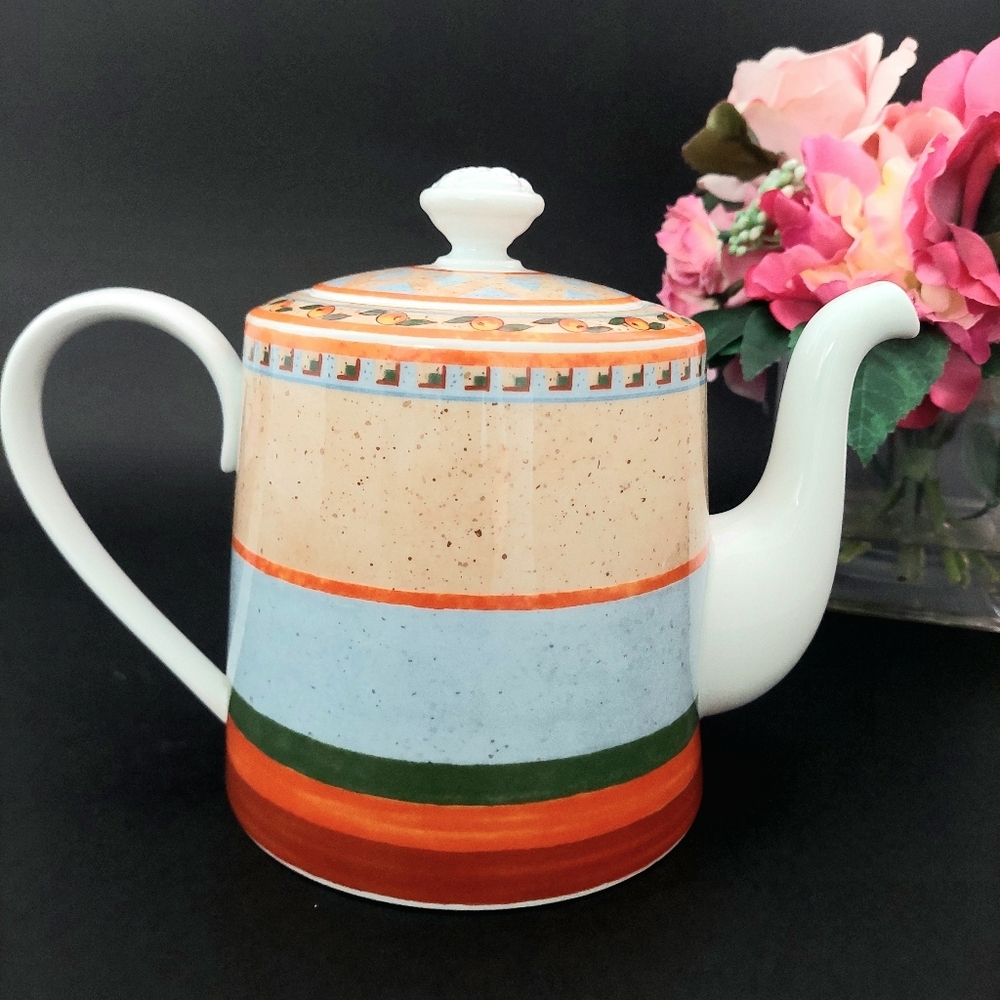 Villeroy Boch Switch 4 Porcelain Tea Pot Accents For Naranja, Navarra Nazare